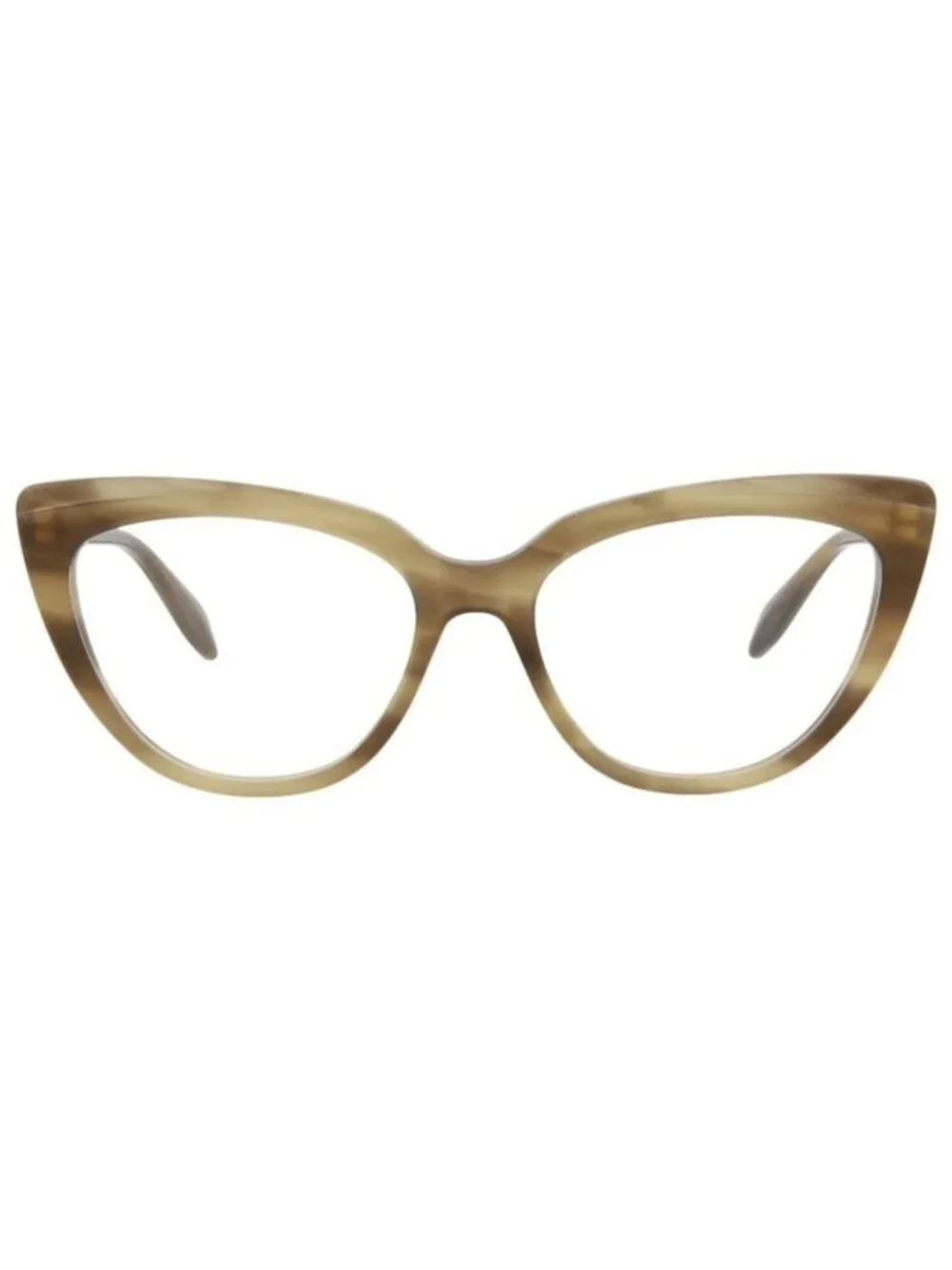 New Alexander McQueen Womens Cat Eye Havana Havana Transparent Fashion Designer